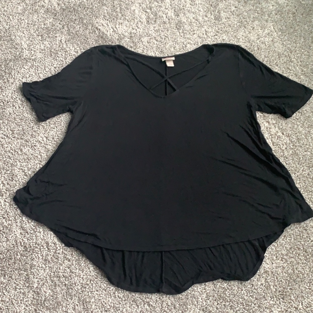 Black Target Flowy Cross-neck Blouse